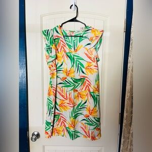 Nicole Miller Leaf Print Mini Dress